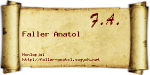 Faller Anatol névjegykártya